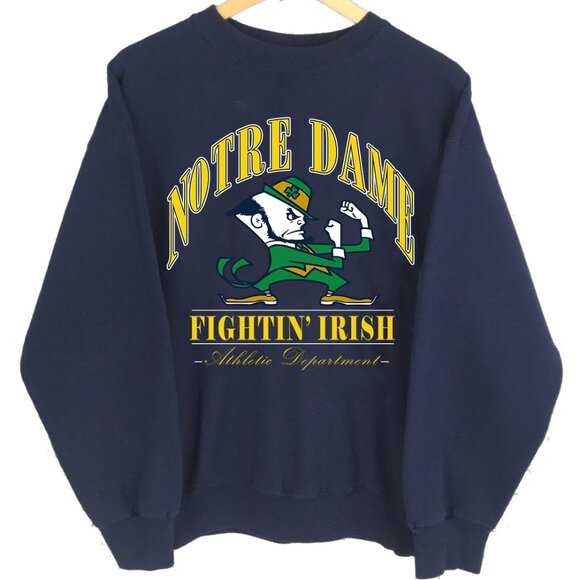 University of Notre Dame Vintage Style Sweatshirt, Notre Dame University Shirt - Picture 2 of 3
